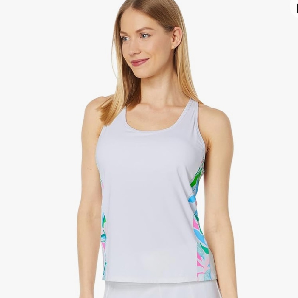 Lilly Pulitzer asana bra tank UPF‎ 50+ white tank